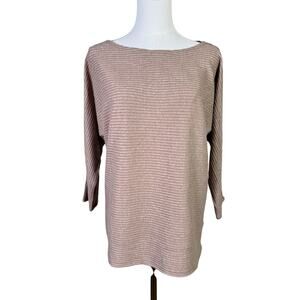 Cable & Gauge Boat Neck 3/4 Sleeve Casual Top Shirt US Women's S